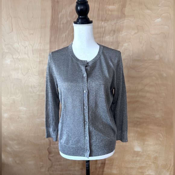 Loft silver metallic me without tags cardigan sweater - Picture 1 of 6